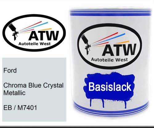 Ford, Chroma Blue Crystal Metallic, EB / M7401: 1L Lackdose, von ATW Autoteile West.
